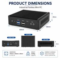 PC Industrial Sin Ventilador, Procesador Intel N5095 4C4T, LAN Dual, DDR4, 4*COM, 4*USB 3.0, WIN10, WIN11, LINUX, Mini PC Industrial