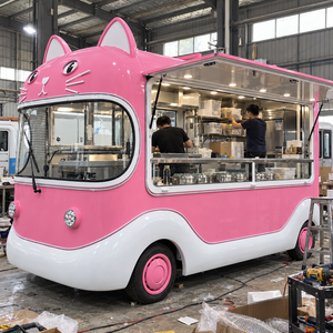 Camion de restauration mobile motorisé en forme de tête de chat rose avec fenêtre de service en acier inoxydable - Product Image 5