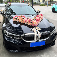 Décoration de voiture de mariage 2026 Big V, fleurs artificielles à ventouse, ensemble complet pour voiture de mariage, flotte de fleurs pour voiture