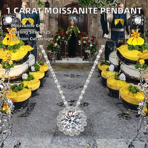 1 Carat Square Cushion Cut Moissanite Pendant Necklace for Women 925 Sterling Silver Dazzling Wedding Bridal Fine Jewelry - Product Image 3