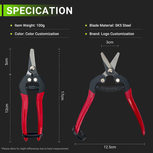 One99 7.5 Inch Của Nhãn Hiệu Vườn Tay Pruner Thép Không Gỉ Thẳng Đầu Secateur Hoa Cây Trái Cây Tự Làm Lopper Ratchet Kim Loại - Product Image 2