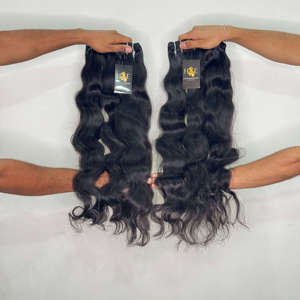 Usine directe naturelle brute indienne Temple Extensions de cheveux humains non transformés vierge lâche vague profonde Bundle Super Wave Vendors' - Product Image 1