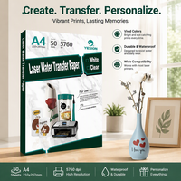 Papier de transfert d'eau jet d'encre imprimable blanc clair Laser Premium A4 A3 pour tasses verres