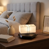 Lampe de nuit LED 3D à lévitation magnétique, design moderne, billet de dollar carré, à changement de couleur, avec base rotative pour chambre et bureau