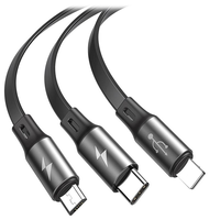 Ensemble de câbles USB C tout-en-un, connecteur en alliage de zinc, câble de charge rapide 6A pour la maison et le bureau