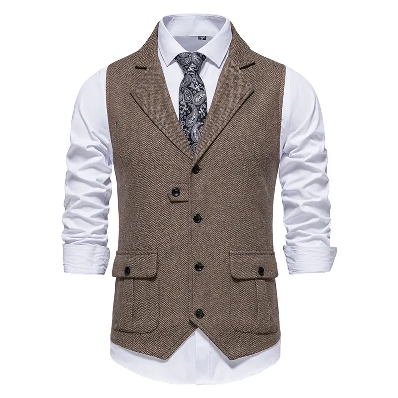 Mode Pak Vest Mannen Formele Jurk Vest Colete Masculino Herringbone Gilet Fitness Mouwloze Jas Bruiloft Vest Heren Xxxl