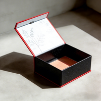 Boîtes d'emballage personnalisées biodégradables magnétiques pour soins de la peau avec impression CMYK, boîte cosmétique pour blush