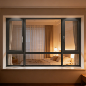 Fenêtre à battant moderne en alliage d'aluminium avec double <span class=keywords><strong>vitrage</strong></span> insonorisé, belle apparence, bonne étanchéité pour la rénovation de la maison - Product Image 2