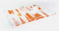 DIDUO Plateau de Backgammon Moderne Pré-assemblé en Lucite - Résistant à l'Eau et pour
