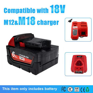 For <strong>Milwaukee</strong> <strong>Battery</strong> of 18V 6.0Ah 6000mAh Replacement ForM18B6 M18B5 Compatibility with <strong>Milwaukee</strong> Drills and Angle Grinders. - Product Image 4