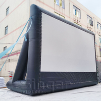 Écran de cinéma gonflable géant en PVC de 8*4,5 m, écran de projection gonflable extérieur, cinéma gonflable, projecteur gonflable, écran 16:9 pour événements