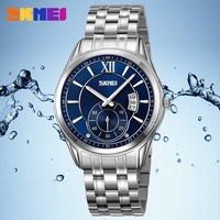 Montre-bracelet classique pour homme Skmei, nouvelle arrivée, mouvement à quartz japonais, étanche 3 ATM, acier inoxydable, bracelet de 20 mm, boucle en verre, plongeur