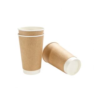 Gobelets en papier à double paroi de qualité alimentaire personnalisés en gros, gobelets jetables en kraft pour restaurants, logo personnalisé - Product Image 4