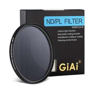 Filtre 2-en-1 ND8 & <span class=keywords><strong>CPL</strong></span> pour appareil photo GiAi 49mm-86mm, revêtement nano, cadre en alliage d'aluminium étanche - Product Image 1