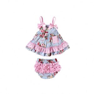 เสื้อผ้าเด็กขายส่ง เสื้อผ้าเด็กบูติก ชุดเสื้อผ้าเด็กผู้หญิง 2 ชิ้น - Product Image 1