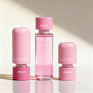 Ensemble de flacons cosmétiques en verre givré de qualité supérieure, pot à crème de 30 g et 50 g, flacon pompe pour lotion de 30 ml et 100 ml, emballage pour soins de la peau - Product Image 2