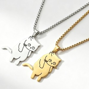 Collar con Colgante <span class=keywords><strong>de</strong></span> Acero Inoxidable <span class=keywords><strong>de</strong></span> Moda, Collar con Colgante <span class=keywords><strong>de</strong></span> Gato Pequeño y Lindo Personalizado para <span class=keywords><strong>Mujer</strong></span>, Regalo - Product Image 5