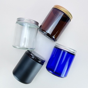 Hot Wholesale 100ML 250ML Matte Black/Clear/Amber Customer Label <b>Empty</b> Glass Candle <b>Jars</b> with Black Gold Screw Metal Lids - Product Image 4
