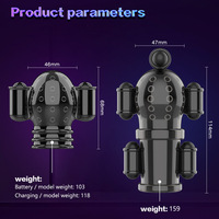 Appareil de masturbation féminine rechargeable par USB avec 4 moteurs vibrants et effets lumineux LED bleus