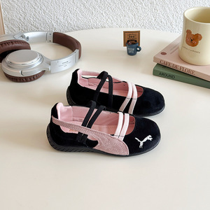 Детские туфли для девочек в корейском стиле, осень 2026, с верхом из искусственной кожи, мягкой подошвой, на резинке, без застежек, модные и трендовые - Product Image 6