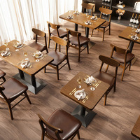Table à manger en bois massif de style rétro chaises clair Bar café Western Restaurant stand combinaison meubles de qualité canapé chaise ensemble