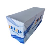 Housses de table promotionnelles imprimées pour salons professionnels, personnalisées, drapées, en polyester, ajustées, réutilisables, écologiques, à motif de dessin animé, 4/6/8 pieds