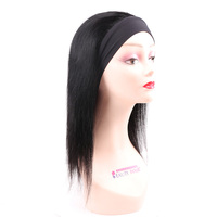 Perruques brésiliennes lisses 100% sans colle, bandeau de cheveux humains pour femmes noires, pas cher