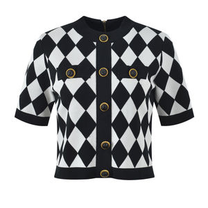 Женский Повседневный Кардиган с круглым вырезом и укороченным топом - Product Image 4