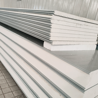 Panneaux isolants en acier PU pour système de chambre froide, conteneur de congélation, stockage, efficacité thermique, économie d'énergie, bâtiment ignifuge