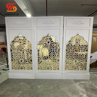 Toile de fond de mariage indienne lisse en acrylique doré, décoration de scène de mariage en PVC, arches en acrylique pour toile de fond