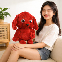 Peluche Super Douce Chien Rouge Malicieux pour Influenceurs, en Coton PP, Anti-Stress, Poupée Amusante avec Doigt d'Honneur, Coussin à Câliner, Pendentif, Anniversaire