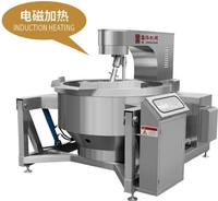 Cuiseur planétaire industriel avec agitation par raclette et décharge inclinable pour base de fondue