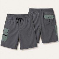 Shorts de pêche pour hommes en gros, séchage rapide, utilitaires, avec cordon de serrage à la taille, pour la plage et la natation