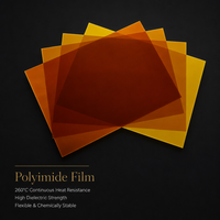 Film en polyimide personnalisé, rouleau de film PI, isolation haute température, non adhésif, classe H 6051, ambre