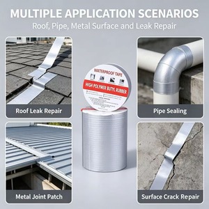 Ruban d'étanchéité en caoutchouc butyle, ruban adhésif en <span class=keywords><strong>aluminium</strong></span> auto-adhésif pour la réparation des fuites de toiture, l'étanchéité des raccords de tuyauterie et des fissures murales - Product Image 5