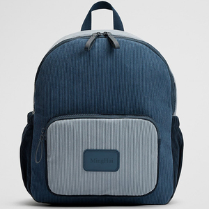 <span class=keywords><strong>Zaino</strong></span> in Velluto a Coste Bicolore per Bambini, Borsa per Libri Macaron, Zainetto per <span class=keywords><strong>Asilo</strong></span> Nido e Scuola - Product Image 4