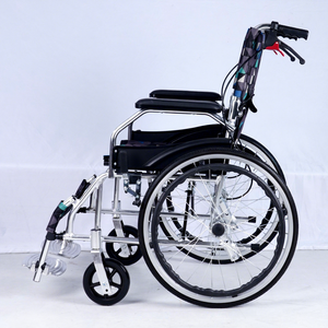 KS Lightweight Foldable Aluminum Alloy Manual Wheelchair For Elderly And Stroke Patients With No <b>Inflation</b> Required - Product Image 3