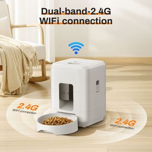 2L <strong>Automatic</strong> Smart <strong>Cat</strong> <strong>Feeder</strong> with Camera Night Vision 2.4G WiFi Modern Design Solid Pattern Plastic Material LCD Display - Product Image 2