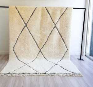 Beau tapis en laine à fleurs moderne noué à la main marocain sur mesure pour chambre à coucher maison Camping voyage prière 9x12 taille - Product Image 6