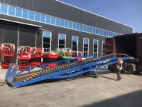 Rampes de chargement mobiles hydrauliques en acier haute résistance HAOKUN pour chariots élévateurs et conteneurs, capacité de 1 à 10 tonnes