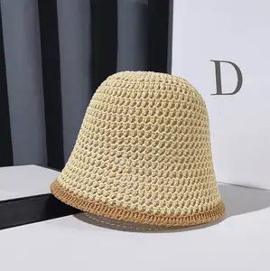 여름 접이식 어부 밀짚 모자 자외선 차단제 달콤한 여름 휴가 캐주얼 휴가 여성 소녀 패션 버킷 비치 모자
