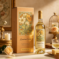 Lussuosa Confezione Regalo per Vino in Cartone Dorato con Logo Personalizzato, Telescopica a Due Pezzi, per Bottiglia di Vino Bianco Semisecco