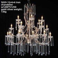 Lustre en fer forgé et cristal acrylique pour mariage, suspension décorative pour hôtel, scène et allée de cérémonie, Chine