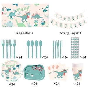 DAMAI - Juego de Platos, Vasos y Servilletas de Papel Personalizados, Artículos para Fiestas de Dinosaurios, Decoración con Forma de Dinosaurio para Cumpleaños Infantiles - Product Image 6
