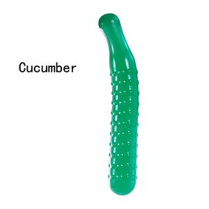 面白いクリスタルTPEフルーツ野菜ディルド女性用オナニーセックストイバナナキュウリナスヘチマニンジンセックストイ女性用 - Product Image 3