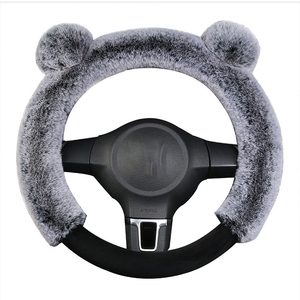 Coprivolante universale per auto con anello in gomma per ragazze invernali caldo soffice forma di orso - Product Image 6
