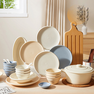 Juego de Vajilla de Cerámica Mate en Colores Pastel Morandi, Juego de Platos y Tazones de Porcelana con Plato Ovalado <span class=keywords><strong>para</strong></span> Hogar, Hotel, Restaurante - Product Image 2