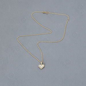 Collar con colgante de Holozircon en forma de corazón de plata 925 único y exquisito de Gemnel - Product Image 6