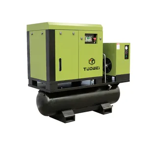 Compresor de aire de tornillo silencioso combinado, 10hp, 7.5kw, 145psi, 30cfm, con secador de aire y tanque de aire