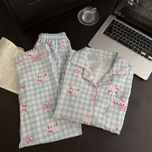Conjunto <span class=keywords><strong>de</strong></span> <span class=keywords><strong>Pijama</strong></span> <span class=keywords><strong>de</strong></span> Dos Piezas <span class=keywords><strong>de</strong></span> Algodón para <span class=keywords><strong>Mujer</strong></span>, Cintura Elástica Suave, Ropa <span class=keywords><strong>de</strong></span> Dormir Personalizable B2B, Primavera/Verano - Product Image 3